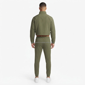 Ensemble de survêtement coupe-vent pour homme, vêtements de sport personnalisés OEM en nylon, veste légère à fermeture éclair, pantalon de jogging, entraînement, course à pied, décontracté - Product Image 2