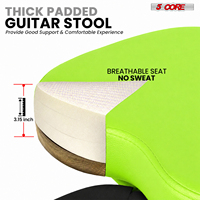 5Core Gitarrenhocker 8 cm gepolsterter, faltbarer, robuster Musikstuhl mit integrierter Fußstütze und Bodenstehender Sensibilitätsschale