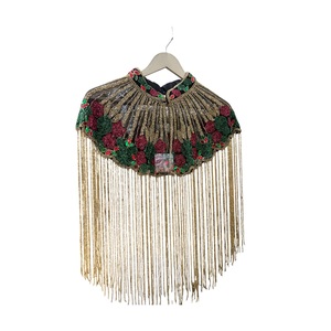Cape en dentelle perlée faite main de haute qualité 2026 pour femme, 100 % coton, disponible au prix de gros pour l'exportation - Product Image 1