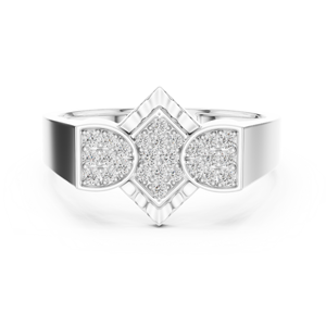 Bague en or blanc 18 carats avec cluster de diamants géométriques Aurora - Product Image 1
