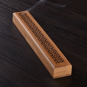 กล่องใส่ธูปไม้ไผ่ทรงยาวพร้อมฝาปิดลายฉลุ - Product Image 4