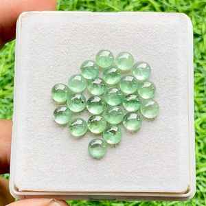 Cianita verde redonda, cabujón liso, piedra preciosa suelta, lote de 15 piezas, cianita verde natural con reverso plano para joyería - Product Image 6