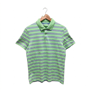 Mens premium cotton jersey polo <b>shirt</b> 220 GSM navy <b>white</b> stripe panel long sleeve embroidered applique logo Men's Polo <b>Shirts</b> - Product Image 5