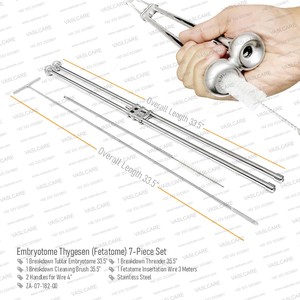 Veterinary Thygesen Fetatome Embryotome Set Stainless Steel Obstetrical Instruments <b>Kit</b> for Cattle Equine with Zipper Case - Product Image 2