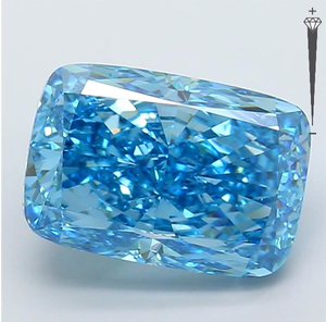 Diamante Cultivado en Laboratorio con Certificación IGI, Corte Cojín Alargado de 9.07 CT, Color Azul Intenso Fantasía, Claridad VVS2, CVD ROYAL 728573396 - Product Image 1