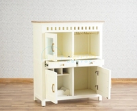 Meuble bar moderne en bois avec rangement pour boissons, rail de suspension, tiroirs et portes vitrées pour salon