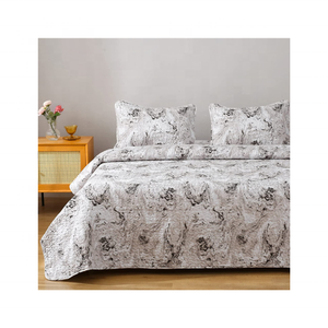 Couvre-lit Queen brodé à la mode 100% coton texturé grisâtre écologique Conceptions personnalisées Parfait pour les chambres chic et modernes - Product Image 4