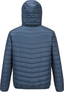 Veste matelassée à capuche bleue pour homme, coupe-vent, rembourrage en polyester, fermeture éclair, coupe classique, décontractée, hiver - Product Image 5