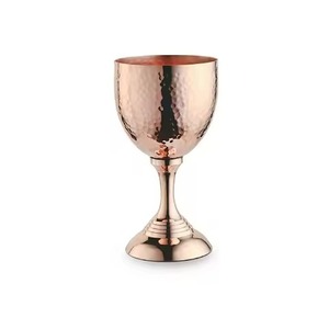 Polished Brass/Copper Metal Classic <b>Goblet</b> Drinking Cup for Red <b>Wine</b> White <b>Wine</b> Cocktail and Mocktail 301-450ml Capacity - Product Image 2