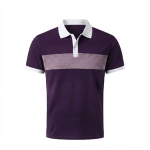 Chemise à manches courtes bleu marine pour homme, 100% coton, respirante, design décontracté, coupe classique - Product Image 3