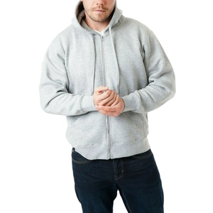 Sweats à capuche zippés de style unique et épais pour hommes, sweat à capuche à fermeture éclair en polaire vierge respirant 100% coton - Product Image 1