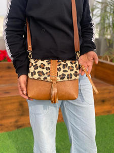 Bolsos de hombro de cuero de piel con estampado de animales de estilo recién llegado, bolsos laterales de Venta caliente genuinos de moda de alta calidad para mujer - Product Image 2