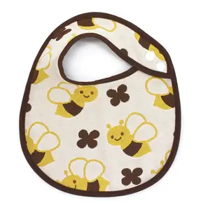 [Wholesale Products] Made in Japan 5-Layered Gauze Baby Bib 25cm*20cm 100% Cotton Breathable Low MOQ Soft Touch Bees