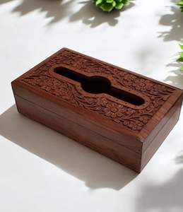 Porta pañuelos de estilo vintage Craft Valley, color y logotipo personalizables, construcción artesanal duradera para decoración del hogar, hotel o restaurante. - Product Image 1