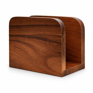 Porte-serviettes en bois d'acacia artisanal en gros - Organisateur de table rustique brun - Product Image 1