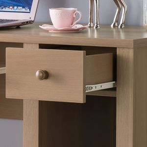 Scrivania Compatta 39"W per Casa e Ufficio, Scrivania per Studenti con Un Cassetto e Pomello in Legno, Marrone Taupe Scuro, Scrivania per Laptop e Computer con Cassetto per Tastiera - Product Image 3