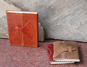 Diario de estilo étnico, de cuero genuino marrón, hecho a mano, encuadernado con pegamento, 18x23cm, para promoción, negocios, escuela, oficina. - Product Image 5