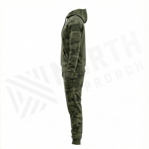 Conjunto de Sudadera con Capucha y Pantalones de Camuflaje para Hombre, Chándal Informal de Manga Larga con Cordón y Bolsillos, Ropa de Otoño - Product Image 3