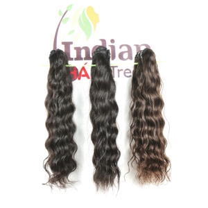 Paquetes de Cabello Humano Indio Natural 100% Genuino Temple Machine, Doble Trama, Cutícula Alineada, 28 Pulgadas, Ondulado, Suelto, Negro - Product Image 5