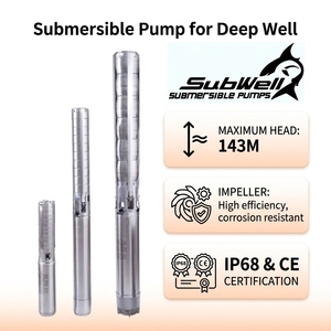 ปั๊มน้ำบาดาลแบบจุ่ม SubWell 3 เฟส สแตนเลสหลายระดับ แรงดันสูง IP68 ได้รับการรับรองมาตรฐาน CE 2 แรงม้า สายเคเบิลยาว 50 เมตร - Product Image 1