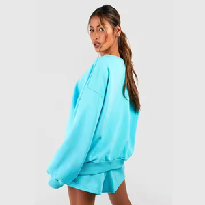 Ensembles Athleisure Personnalisés : Survêtements en Coton Deux Pièces, Ensemble Hoodie et Short Effet Délavé au Soleil - Product Image 2