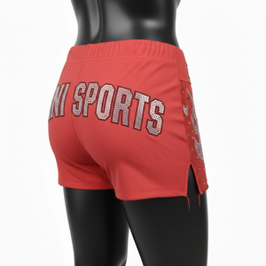 Women Premium Cotton Spandex Booty <b>Shorts</b> Rhinestone Side Panel Stretch Fit Custom Logo <b>Shorts</b> women's <b>shorts</b> - Product Image 5