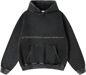 Men's <b>Vintage</b> <b>Oversized</b> Pullover Hoodie Heavyweight 100% Cotton Fleece <b>Sweatshirt</b> Embroidered Solid Pattern XL Size - Product Image 1