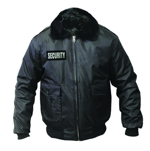 Blouson d'hiver de haute qualité bleu à séchage rapide, amovible, épaissi, deux pièces, pour agent de sécurité, 100% nylon, unisexe, avec col en fourrure - Product Image 1