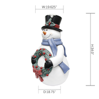 Bonhomme de neige de Noël en plastique soufflé, adorable bonhomme de neige avec couronne et écharpe, décoration de fêtes, modèle chinois YM8014679, vente en gros B2B