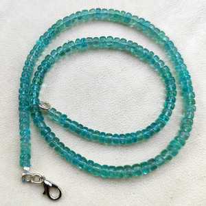 Apatita Verde Natural, Cuentas Lisas en Forma de Rondelle, Hilo de Cuentas para Joyería, Gemas Zubeda Rajasthan, 5 MM de Diámetro del Orificio, Excelente, Raro - Product Image 5