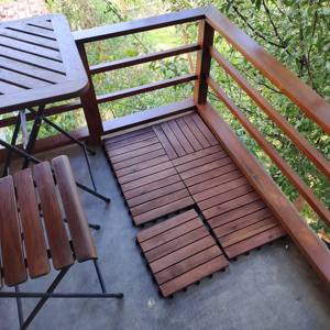 Carreaux de terrasse en bois ACACIA modernes à emboîtement de qualité supérieure 300x300mm pour balcons extérieurs à clic facile Jardins Grain de bois carré - Product Image 2