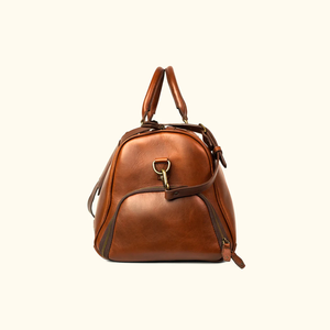 Genuine Leather <b>Duffel</b> <b>Bag</b> with Adjustable Strap Zipper Closure 20-30L Capacity for Men Travel Casual Style - Product Image 2