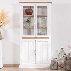 Vandana Urban Harmony Small white acacia wood sideboard with glass doors Trégastel - Product Image 6