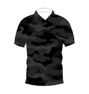 เสื้อโปโลลายพรางสีดำสำหรับผู้ชาย แขนสั้น ลำลอง พิมพ์ลาย เสื้อยืดกอล์ฟ - Product Image 1