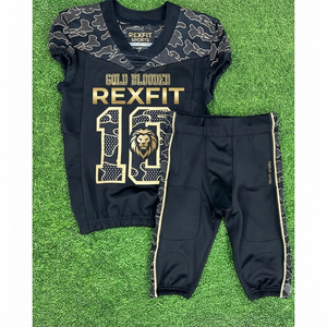 Ensemble d'uniformes de football américain personnalisés, maillot et pantalon rembourrés imprimés par sublimation, fabricant de vêtements de sport d'équipe - Product Image 1