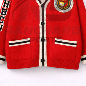 Cardigan universitaire personnalisé HBCU |   Pull sans manches en tricot boutonné sur le devant |   Vêtements de rue 100% coton écologiques - Product Image 3