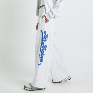 Personalized DTF Custom Cotton Polyester Casual <b>Wide</b> <b>Leg</b> <b>Pants</b> OEM Logo Printed <b>Lounge</b> Trousers Streetwear Fashion for Women - Product Image 1