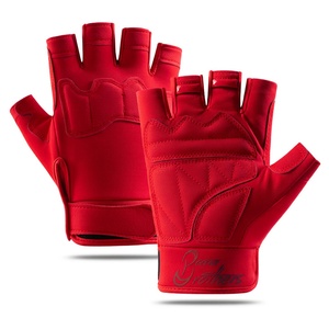 Full Black Custom Logo Half Finger Leather Gym <b>Gloves</b> - Product Image 3