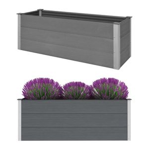 Lit surélevé de jardin en WPC gris 59.1 \ "X 19.7 \" X 21.3 \ "-Fournitures de jardin haut de gamme - Product Image 1