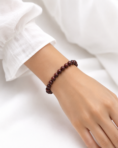 Classic Wooden <b>Beaded</b> <b>Bracelet</b> Red Jasper Natural Stone Unisex Fashion Jewelry - Product Image 1