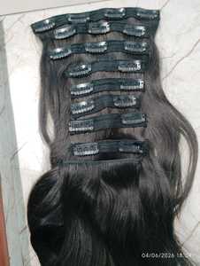 Extensions de cheveux Remy à clipser, lisses et soyeuses, ondulées, double trame, 15 clips - Product Image 4