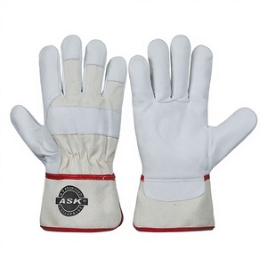 Gants de travail en cuir fendu de vache Doublure en coton blanc Gants de sécurité industrielle de construction à l'épreuve des épines - Product Image 1