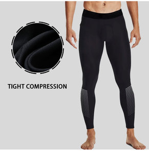 Leggings de Compresión Negros para Hombre, Cintura Elástica, Transpirables, Ligeros, de Spandex y Poliéster, Ajuste Deportivo, Pantalones para Entrenamiento de Verano - Product Image 4
