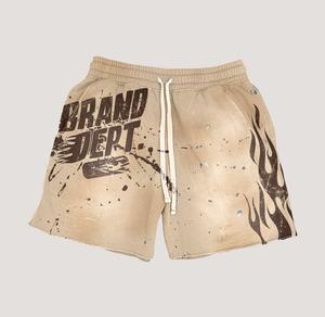 Ensemble d'été homme en coton éponge à séchage rapide, t-shirt et short deux pièces, style streetwear personnalisé avec impression sérigraphiée effet délavé - Product Image 3