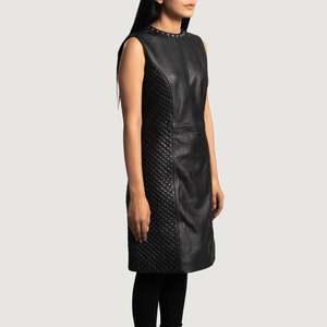 Manteau trench en cuir noir pour femme, élégant, long, veste d'extérieur, design élégant, qualité supérieure, sur mesure - Product Image 3