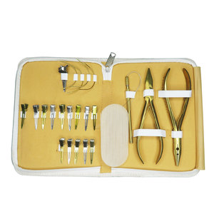 Luxury Silver & Gold Series Hair Extension Kit - Salon Installation <b>Set</b> with Precision <b>Pliers</b>, Cutting Shears, Professional Kit - Product Image 1