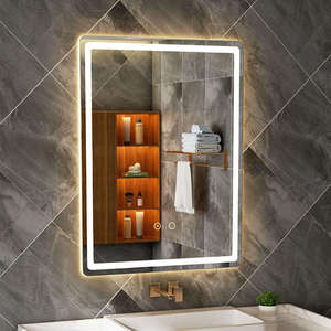 Miroir de salle de bain LED de luxe moderne avec éclairage rétroéclairé, tactile intelligent, anti-buée, mural, pour vanité et Bar Mitzvah - Product Image 2