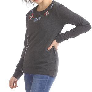 Sudadera de cuello redondo de algodón 100% de gran tamaño para mujer, sudadera de manga larga de otoño con estampado de logotipo personalizado, Tops de punto informales - Product Image 5
