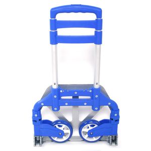 Carrello Portatile Blu in Alluminio, Carrello a Spinta a 4 Ruote, Carrello Pieghevole Salvaspazio - Product Image 1