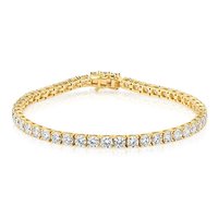 Bracelet tennis en or massif 18 carats avec diamants de laboratoire 7,3 carats taille brillant certifié IGI plaqué rhodium bijoux de luxe unisexe